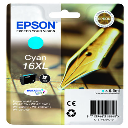 CARTUCCIA A PIGMENTI CIANO EPSON DURABRITE ULTRA, SERIE 16XL/PENNA E CRUCIVERBA