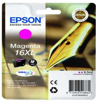 CARTUCCIA A PIGMENTI MAGENTA EPSON DURABRITE ULTRA SERIE 16XL/PENNA E CRUCIVERBA