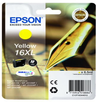CARTUCCIA A PIGMENTI GIALLO EPSON DURABRITE ULTRA SERIE 16XL/PENNA E CRUCIVERBA