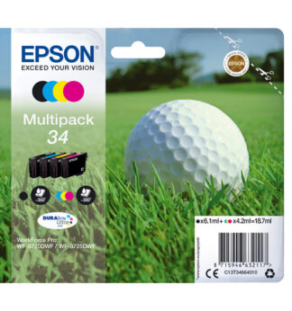 CONF. 4 CARTUCCE INK MULTIPACK 1 PER COLORE 34 PALLINA DA GOLF