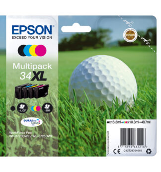 CONF. 4 CARTUCCE INK MULTIPACK 1 PER COLORE 34XL PALLINA DA GOLF