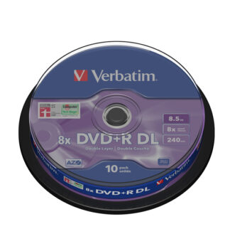 SCATOLA 10 DVD+R DUAL LAYER 8X 8.5GB 240MIN. SERIGRAFATO SPINDLE