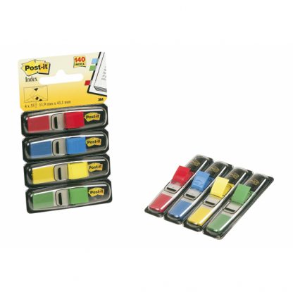 MINISET 140 SEGNAPAGINA Post-it INDEX 683-4 IN 4 COLORI CLASSICI 12X43.6MM