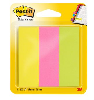 SEGNAPAGINA Post-it 671-3 (300FG) 3COLORI INDEX 25X76MM IN CARTA