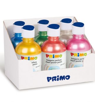 Box 6 tempera colori perlati 300ml colori assortiti PRIMO
