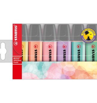 BUSTA 6 EVIDENZIATORI STABILO BOSS PASTEL