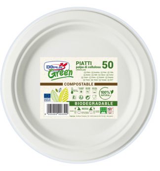 50 Piatti frutta D.170mm BIODEGRADABILI Dopla Green art.7758