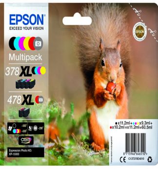 CONF. 6 CARTUCCE INK MULTIPACK 1 PER COLORE 378XL + 478XL SCOIATTOLO