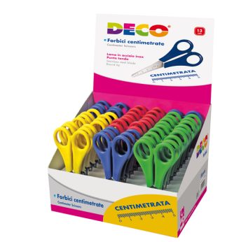 Display 30 forbici 13 cm centimetrate punta tonda 775 DECO