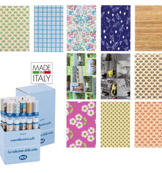 EXPO 50 ROTOLI CARTARIVESTO REX58 LAVABILE 50X500CM ASSORTITI