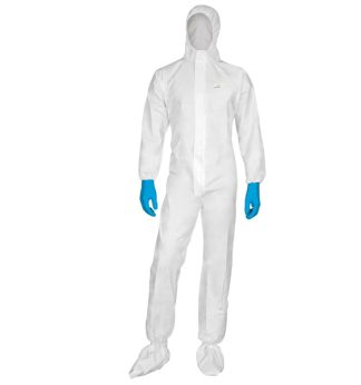 TUTA PROTEZ.DA RISCHIO CHIMICO DT115 Tg. L bianco MONOUSO