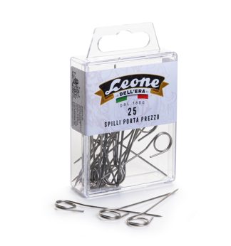 Scatola 25 spilli portaprezzi inox - APSIPP Leone