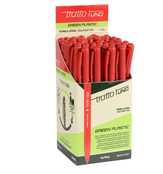 Scatola 50 penna rosso Tratto 1 Green punta media 1.0mm