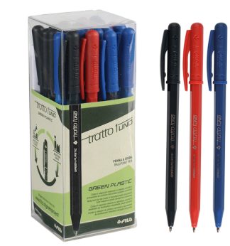 Scatola 24 penna sfera colori assortiti Tratto 1 Green punta media 1.0mm