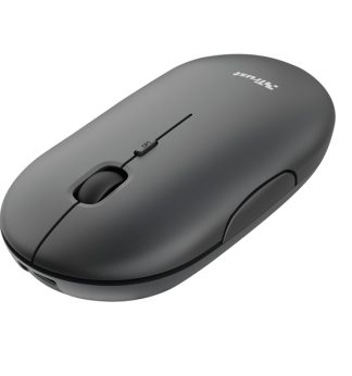 Mouse ultrasottile wireless ricaricabile Puck nero Trust