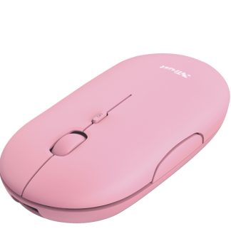 Mouse ultrasottile wireless ricaricabile Puck rosa Trust