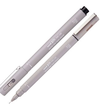 Pin fineliner grigio chiaro punta 0.1mm Uni Mitsubishi
