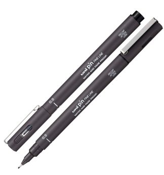 Pin fineliner grigio scuro punta 0.5mm Uni Mitsubishi