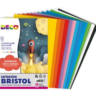 Busta di carta Bristol 15 fg colori 25x35cm colori assortiti DECO