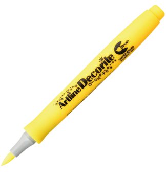 Marcatore Decorite punta pennello giallo Artline