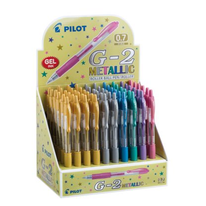 Display 60pz roller gel scatto G-2 0,7mm colori assortiti metallic Pilot