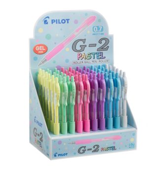 Display 60pz roller gel scatto G-2 0,7mm colori assortiti pastel Pilot