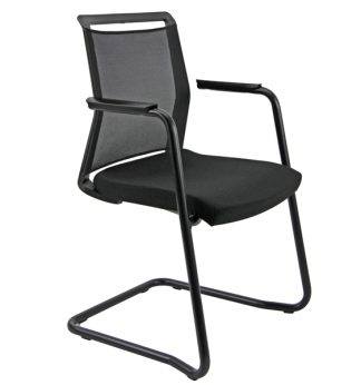 Seduta attesa Light LLS nero con braccioli inclusi