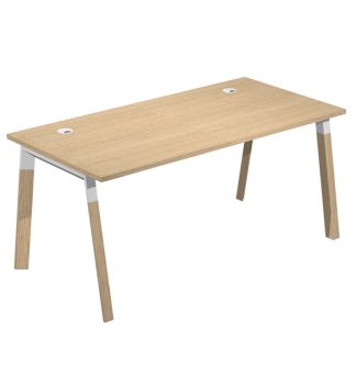 Scrivania Woody Superior 120x80cm piano rovere/gambe bimat. metal/massello