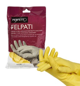 Blister 2 guanti in lattice felpati Taglia piccola S/6