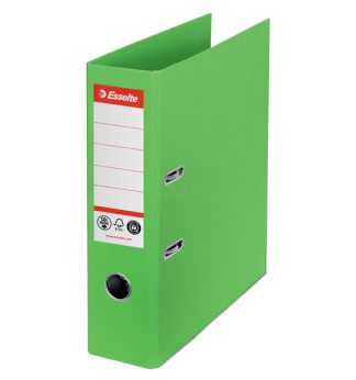 Registratore a leva Dorso 75mm verde CO2 neutral Esselte
