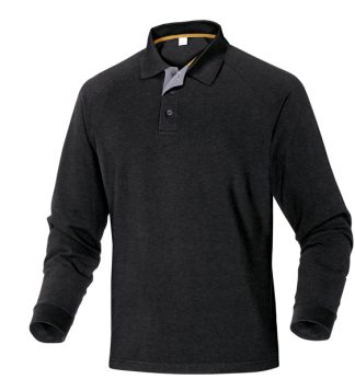 Polo a maniche lunghe Turino taglia XL nero