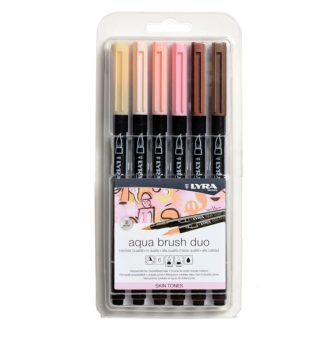 Astuccio 6 pennarelli Aqua Brush Duo skin tones Lyra