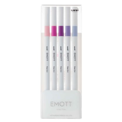 Astuccio 5 fineliner EMOTT tratto 0.4mm colori ass. Floral Uni Mitsubishi