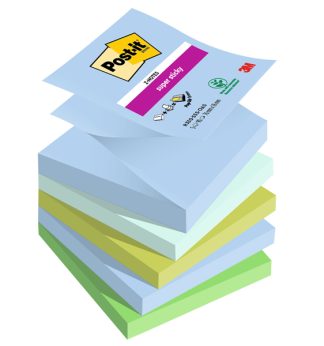 Cf. 5pz blocco 90foglietti Post-it Super Sticky Z-Notes 76x76mm R330-5SS-OAS