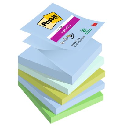 Cf. 5pz blocco 90foglietti Post-it Super Sticky Z-Notes 76x76mm R330-5SS-OAS