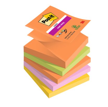 Cf. 5pz blocco 90foglietti Post-it Super Sticky Z-Notes 76x76mm R330-5SS-BOOS