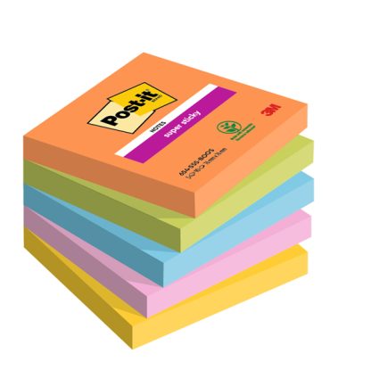 Cf.5pz blocco 90fg. Post-it Super Sticky 76x76mm 654-5SS-BOOS Boost