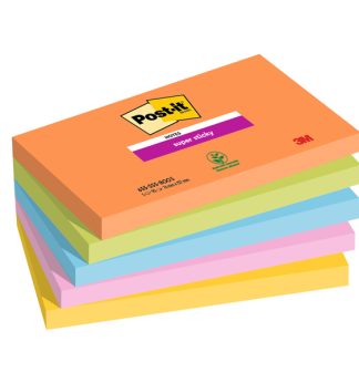 Cf. 5pz blocco 90fg. Post-it Super Sticky 76x127mm 655-5SS- BOOS Boost