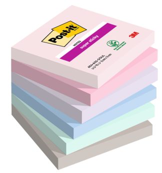 Cf. 6pz blocco 90foglietti Post-it Super Sticky 76x76mm 654-6SS-SOUL Soulful