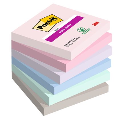 Cf. 6pz blocco 90foglietti Post-it Super Sticky 76x76mm 654-6SS-SOUL Soulful