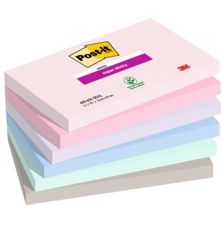 Cf. 6pz blocco 90foglietti Post-it Super Sticky 76x127mm 655-6SS-SOUL Soulful