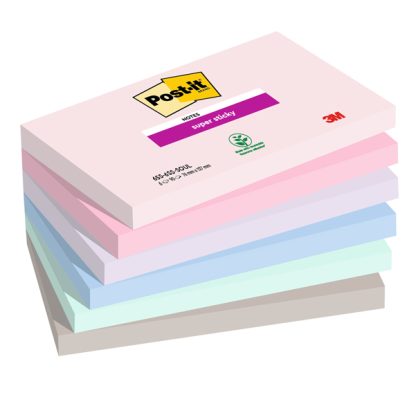 Cf. 6pz blocco 90foglietti Post-it Super Sticky 76x127mm 655-6SS-SOUL Soulful