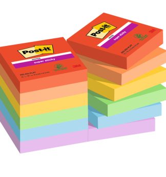 Cf. 12pz blocco 90fg. Post-it Super Sticky 47,6x47,6mm 622-12SS-PLAY Playful