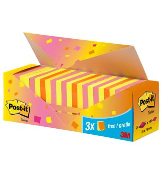 VALUE PACK 21+3 BLOCCO 100fg Post-it colori assortiti 76x76mm 72GR 654-NP24