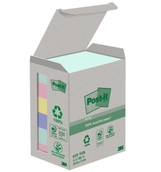Cf. 6pz blocco 100fg. Post-it Notes Green 38x51mm 653-1GB NATURAL