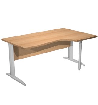 Scrivania Compact Destro 160x60/80/100cm faggio f. verniciati cromo Easy