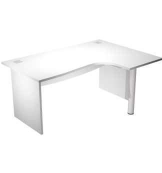 Scrivania Compact DX fianco melam. + supp.met. L160cm Bianco - Agora' Direction