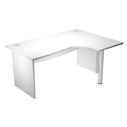 Scrivania Compact DX fianco melam. + supp.met. L160cm Bianco - Agora' Direction
