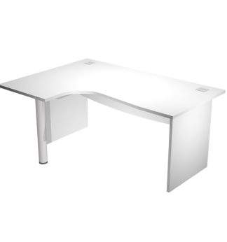 Scrivania Compact SX fianco melam. + supp.met. L180cm Bianco - Agora' Direction
