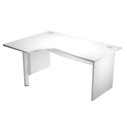 Scrivania Compact SX fianco melam. + supp.met. L180cm Bianco - Agora' Direction